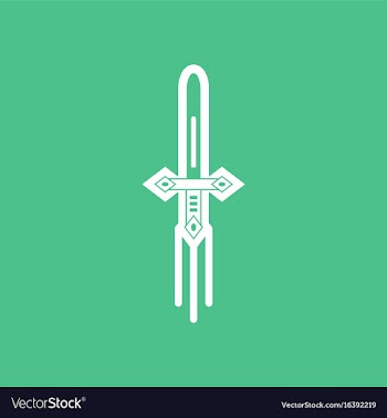 Icon ancient weapon sword vector image