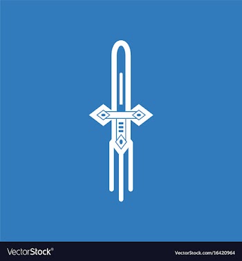 Icon ancient weapon sword vector image