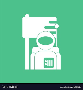 Icon astronaut and flag vector image