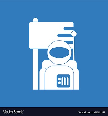 Icon astronaut and flag vector image