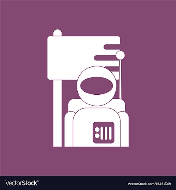 Icon astronaut and flag vector image