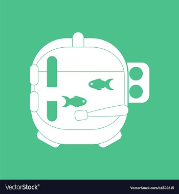 Icon astronaut helmet with fish vector image