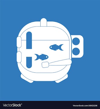 Icon astronaut helmet with fish vector image