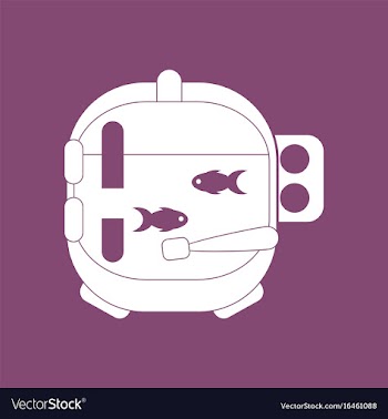 Icon astronaut helmet with fish vector image