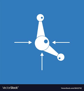Icon atom and arrows vector image