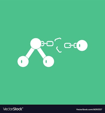 Icon atom and broken chain vector image