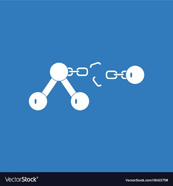 Icon atom and broken chain vector image