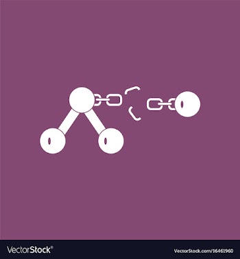 Icon atom and broken chain vector image