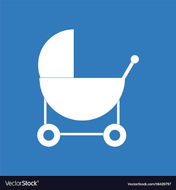 Icon baby carriage silhouette vector image