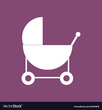 Icon baby carriage silhouette vector image