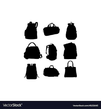 icon bag set collection silhouette design