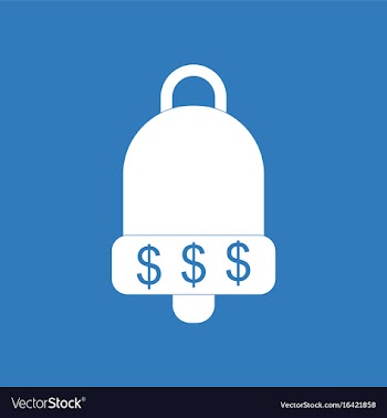 Icon bell with dollar symbol vector image