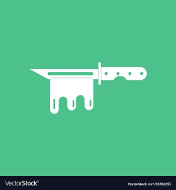 Icon bloody army knife vector image