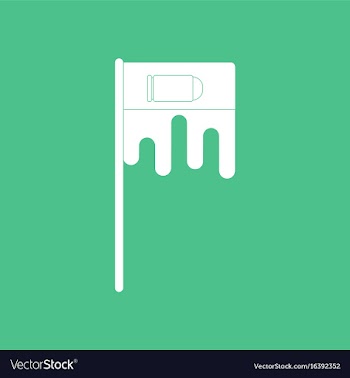 Icon bloody flag with bullet vector image