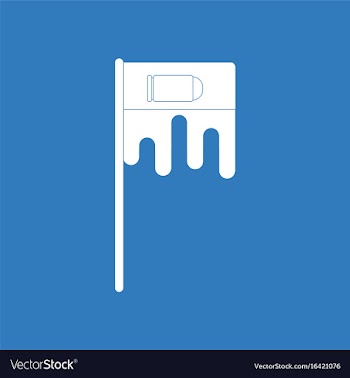 Icon bloody flag with bullet vector image