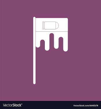 Icon bloody flag with bullet vector image