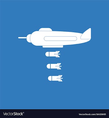 Icon bomber dropped the bombs vector image