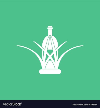 Icon bottle in grass vector image