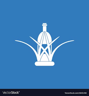 Icon bottle in grass vector image