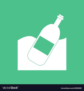 Icon bottle in the ground vector image