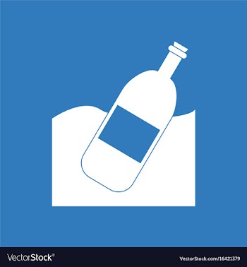 Icon bottle in the ground vector image