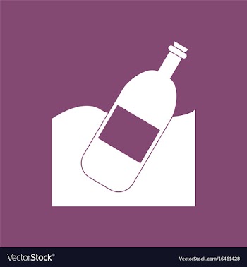 Icon bottle in the ground vector image