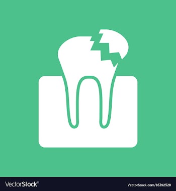 Icon broken tooth vector image