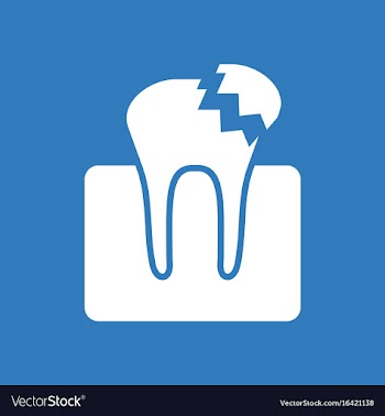 Icon broken tooth vector image