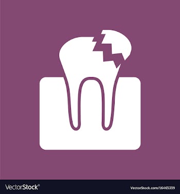 Icon broken tooth vector image