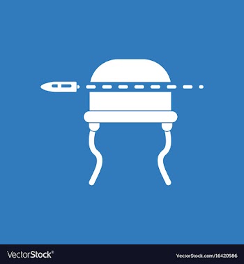 Icon bullet pierced the helmet vector image