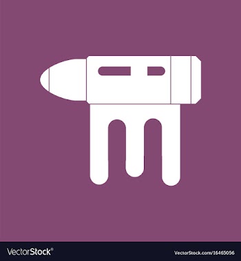 Icon bullet with blood silhouette vector image