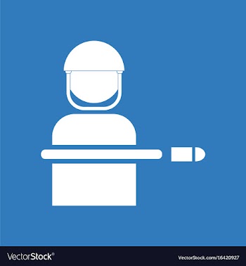 Icon bullet wounded soldier vector image