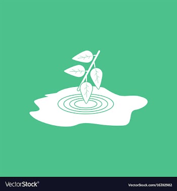 Icon bush and puddle vector image