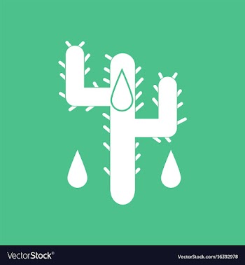 Icon cactus and droplets vector image