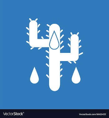 Icon cactus and droplets vector image