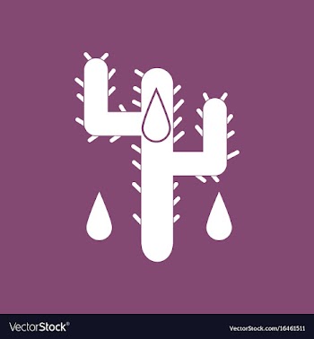 Icon cactus and droplets vector image