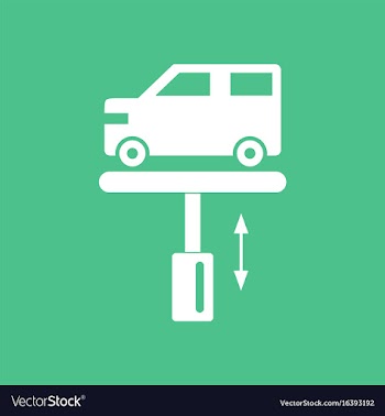 Icon car on the lift vector image
