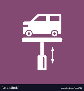 Icon car on the lift vector image