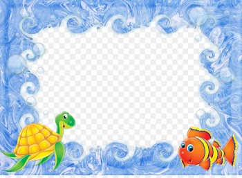 Icon - Cartoon fish turtles border 