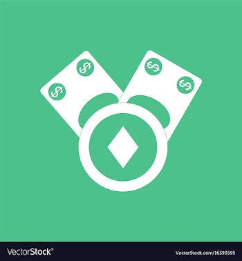 Icon casino chip and cash vector image