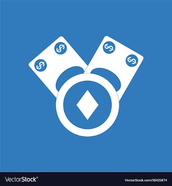 Icon casino chip and cash vector image