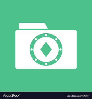 Icon casino chip on folder vector image