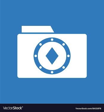 Icon casino chip on folder vector image