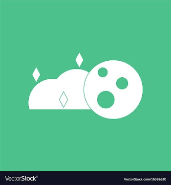 Icon cloud and moon vector image