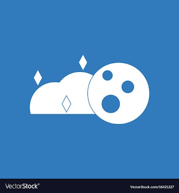 Icon cloud and moon vector image