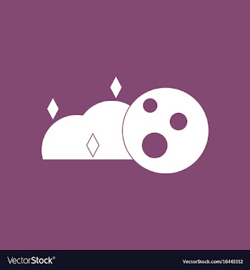 Icon cloud and moon vector image