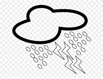 Icon, Cloud, Outline, Symbol, Lightning, Weather, Rain - Storm Coloring Pages