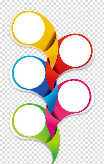 Icon, Creative circle border, curved yellow, red, and blue art transparent background PNG clipart