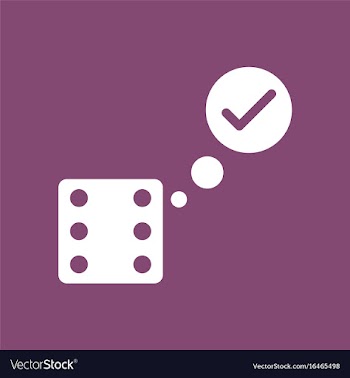 Icon dice and check mark vector image