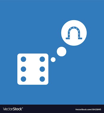 Icon dice and horseshoe vector image